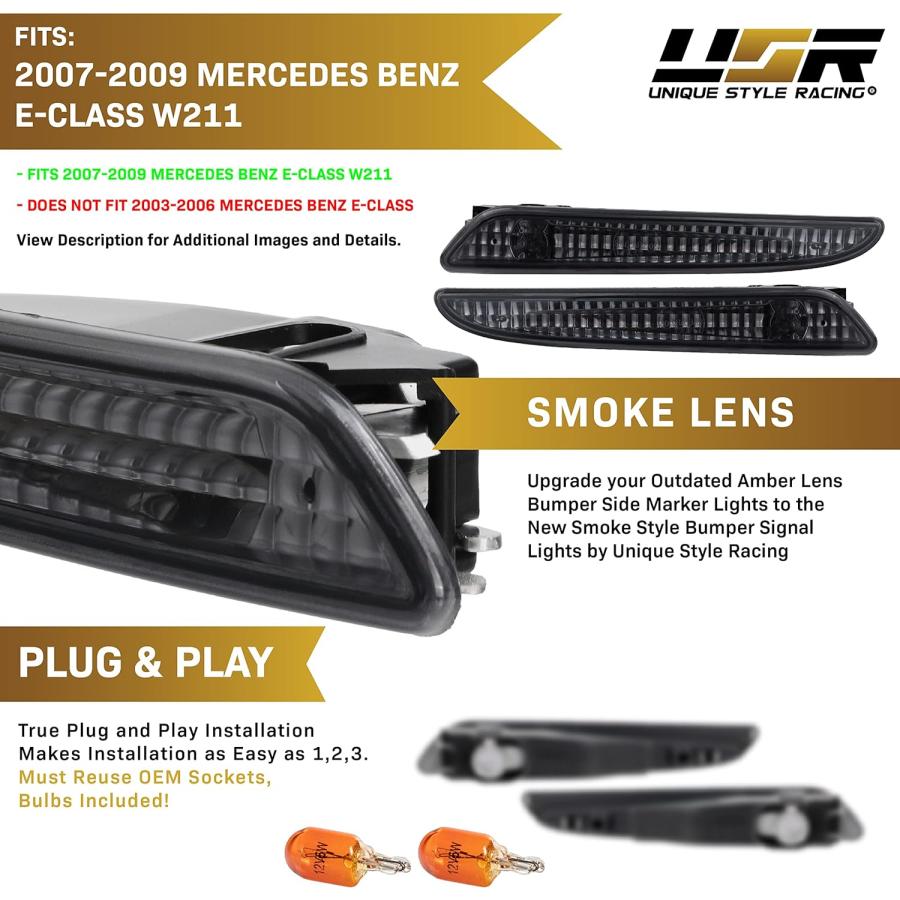 並行輸入品】USR 07-09 W211 サイドマーカーライト フロントスモーク