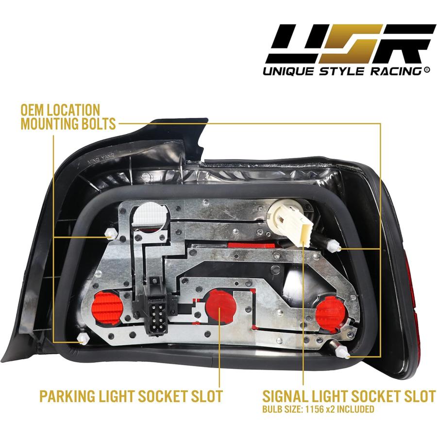neko DEPO E36 4DR Tail Lights - Rear Replacement Tail Brake Stop