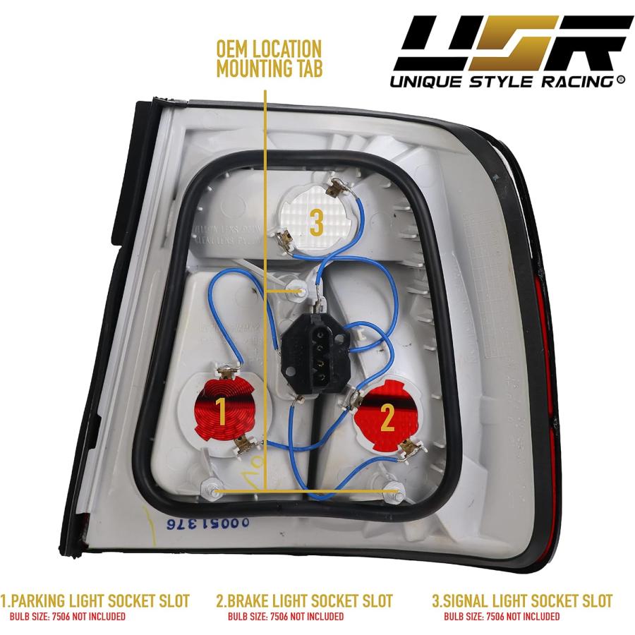 【並行輸入品】USR DEPO 89-96 E34 テールライト - リアテールランプ (左+右) 1989-1996 BMW 5シリーズ 4 ...