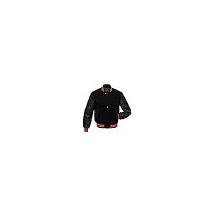 【並行輸入品】Mens Varsity Jacket Wool Body Genuine Leather Arms Letterman Jacの画像