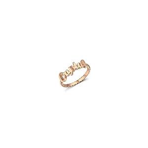 【並行輸入品】SISGEM 10K 14K 18K ソリッドゴールド カスタムネームプレートリング レディース ガールズ パーソナライズ ネームの画像