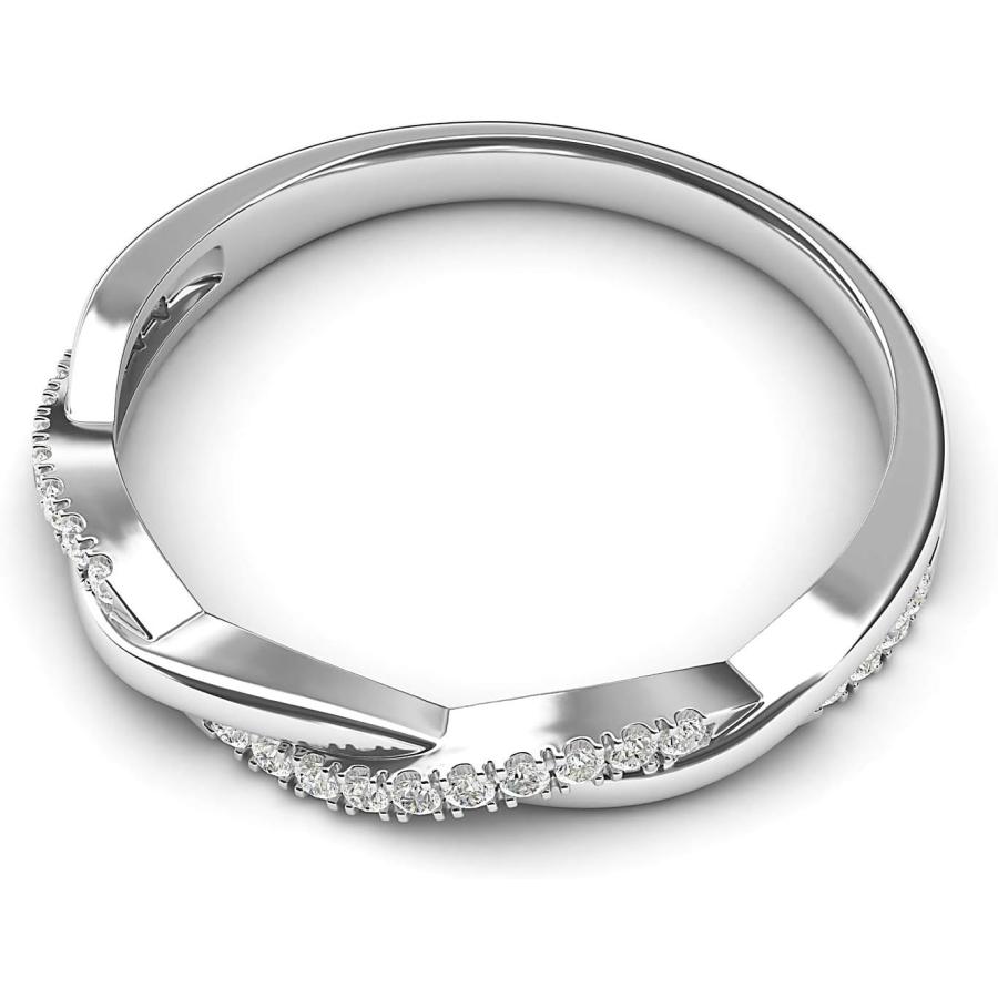【並行輸入品】THELANDA 14Kホワイトゴールド 2.5mm プチツイストバイン 模造ダイヤモンドリング 結婚指輪 マッチングリング  ゴールドの画像