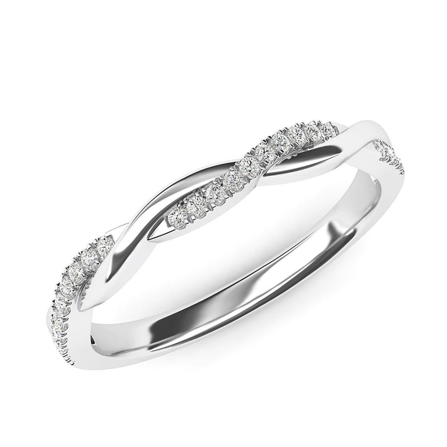 【並行輸入品】THELANDA 10K ホワイトゴールド 2.5mm プチツイストツル 模造ダイヤモンドリング 結婚指輪 マッチングリング, ゴの画像