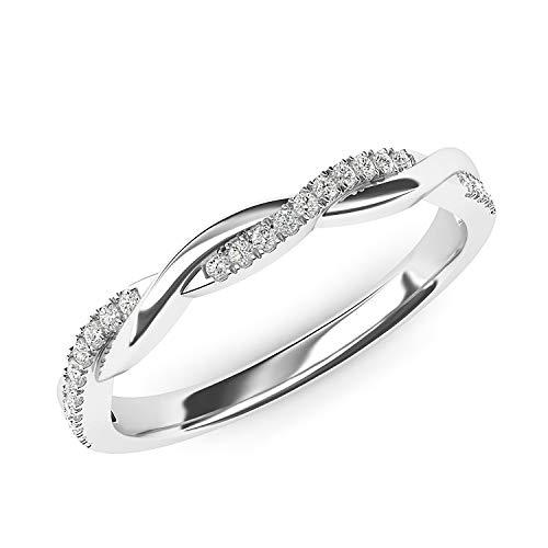 【並行輸入品】THELANDA 10K ホワイトゴールド 2.5mm プチツイストツル 模造ダイヤモンドリング 結婚指輪 マッチングリング, ゴの画像