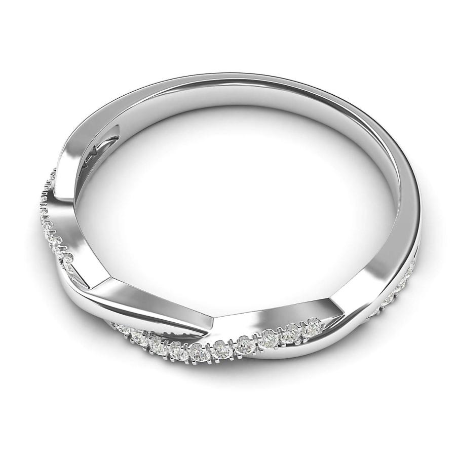 【並行輸入品】THELANDA 10K ホワイトゴールド 2.5mm プチツイストツル 模造ダイヤモンドリング 結婚指輪 マッチングリング, ゴの画像