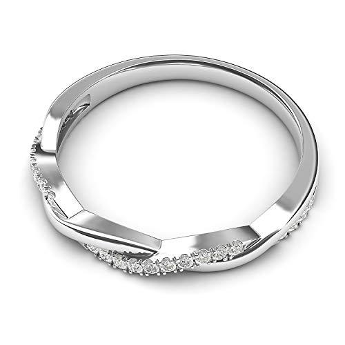【並行輸入品】THELANDA 10K ホワイトゴールド 2.5mm プチツイストツル 模造ダイヤモンドリング 結婚指輪 マッチングリング, ゴの画像