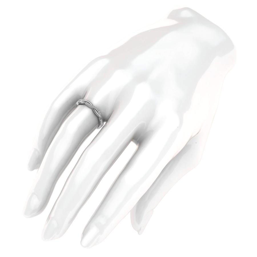 【並行輸入品】THELANDA 10K ホワイトゴールド 2.5mm プチツイストツル 模造ダイヤモンドリング 結婚指輪 マッチングリング, ゴの画像