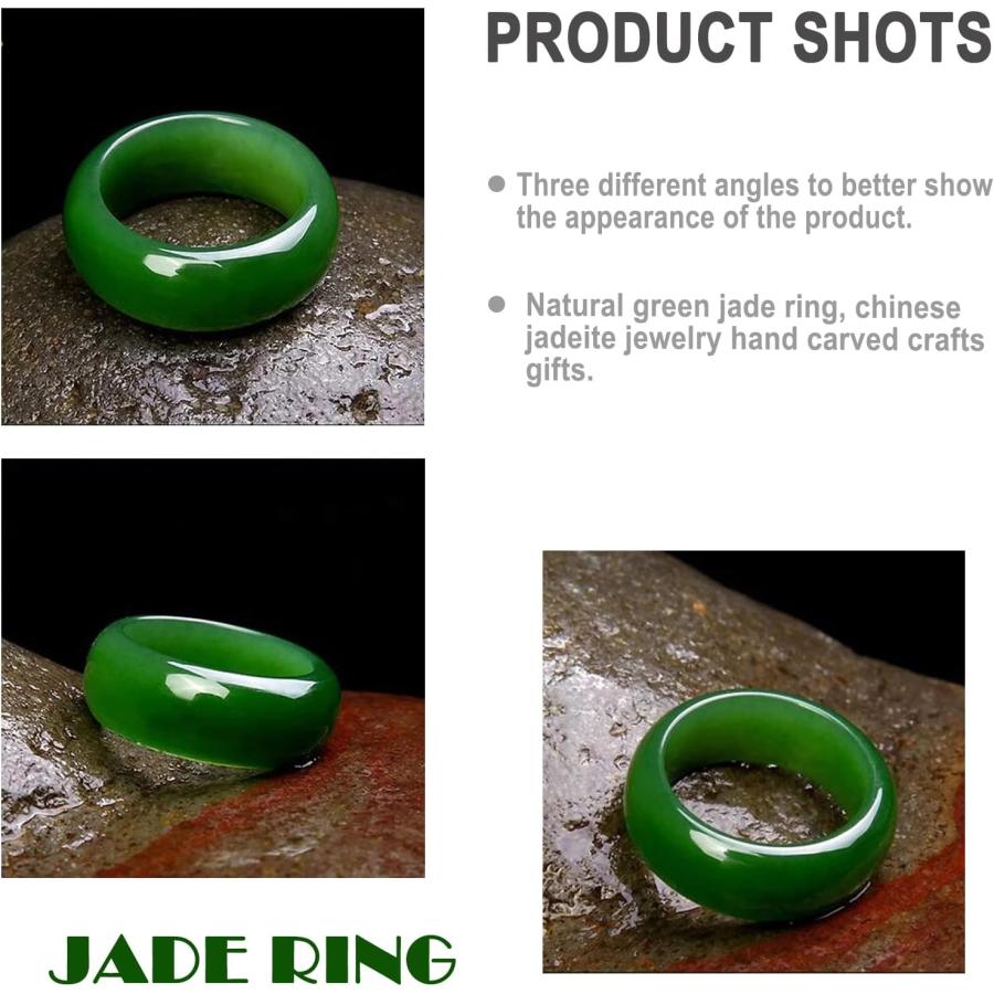 並行輸入品】ジェイド リング- ナチュラル グリーン ヘティアン ヒスイ