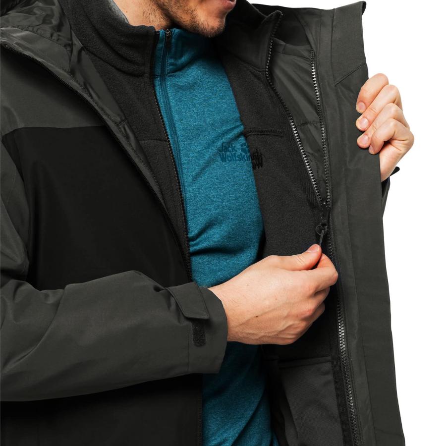 【並行輸入品】Jack Wolfskin Men's Standard Taubenberg 3In1 JKT M, Black, Largeの画像