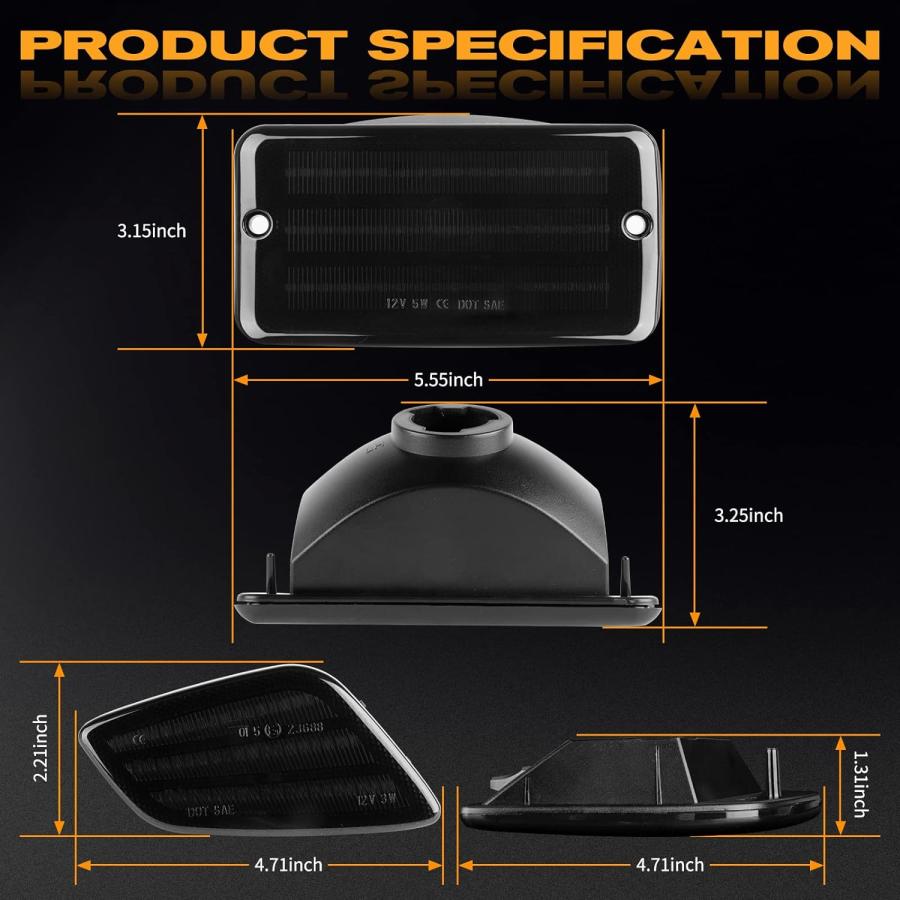 【並行輸入品】Gempro Led Fender Side Marker Lights Bumper Turn Signal Lamps Kits f_2