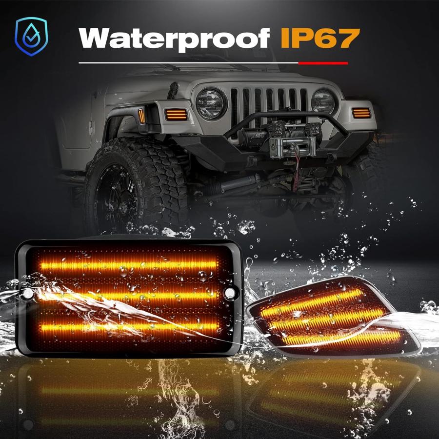 【並行輸入品】Gempro Led Fender Side Marker Lights Bumper Turn Signal Lamps Kits f_3