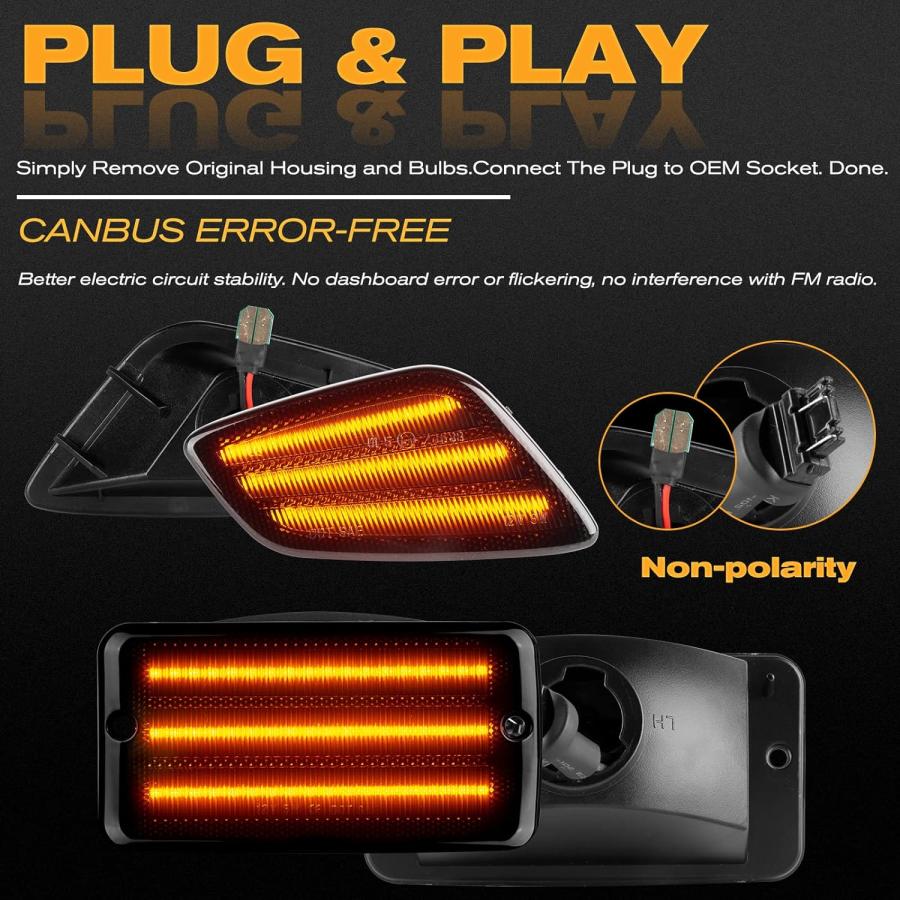 【並行輸入品】Gempro Led Fender Side Marker Lights Bumper Turn Signal Lamps Kits f_4