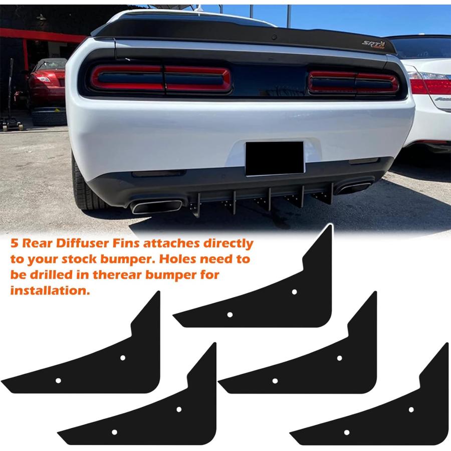 並行輸入品】リアディフューザー 5フィン V3セット Dodge Challenger