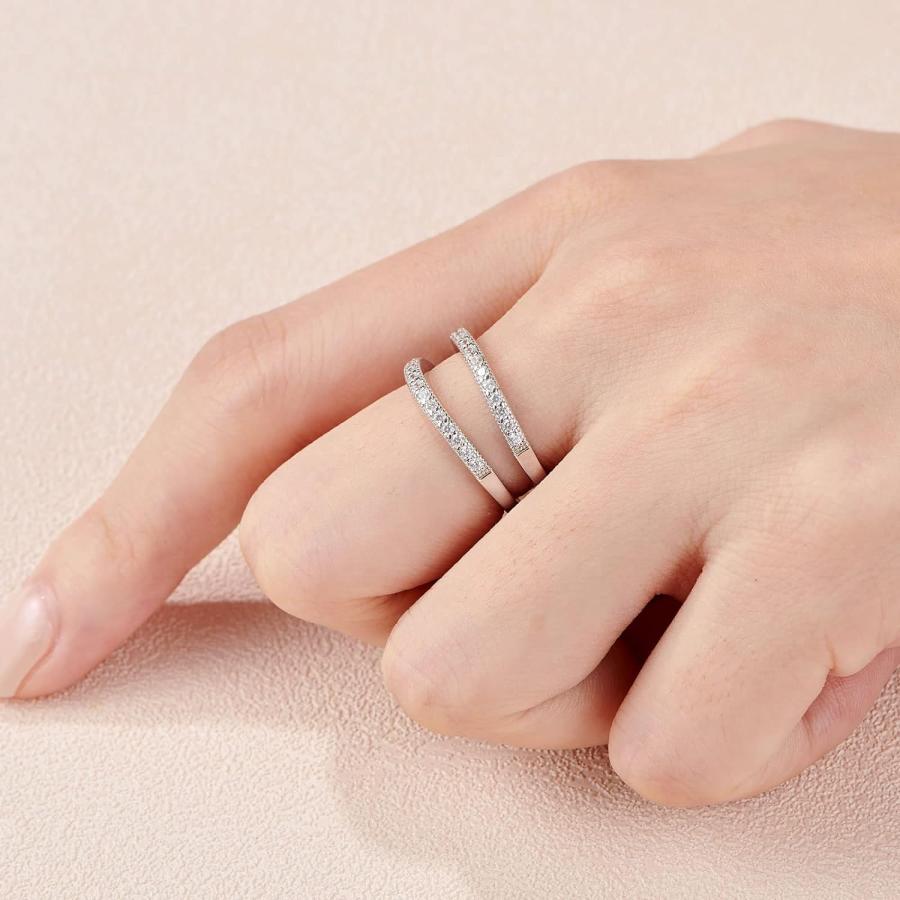 【並行輸入品】SHELOVES JEWELRY ユニ 大人用 シーラブ レディース 結婚指輪 リング エンハンサー ラウンド ホワイト AAAAA Cの画像