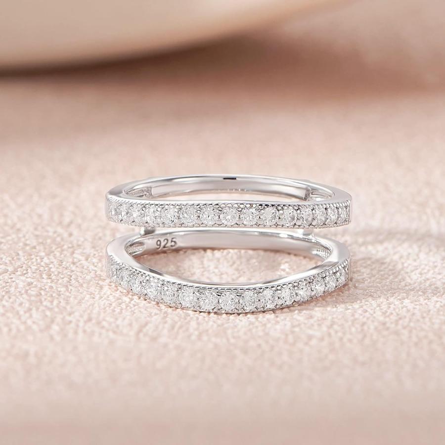 【並行輸入品】SHELOVES JEWELRY ユニ 大人用 シーラブ レディース 結婚指輪 リング エンハンサー ラウンド ホワイト AAAAA Cの画像