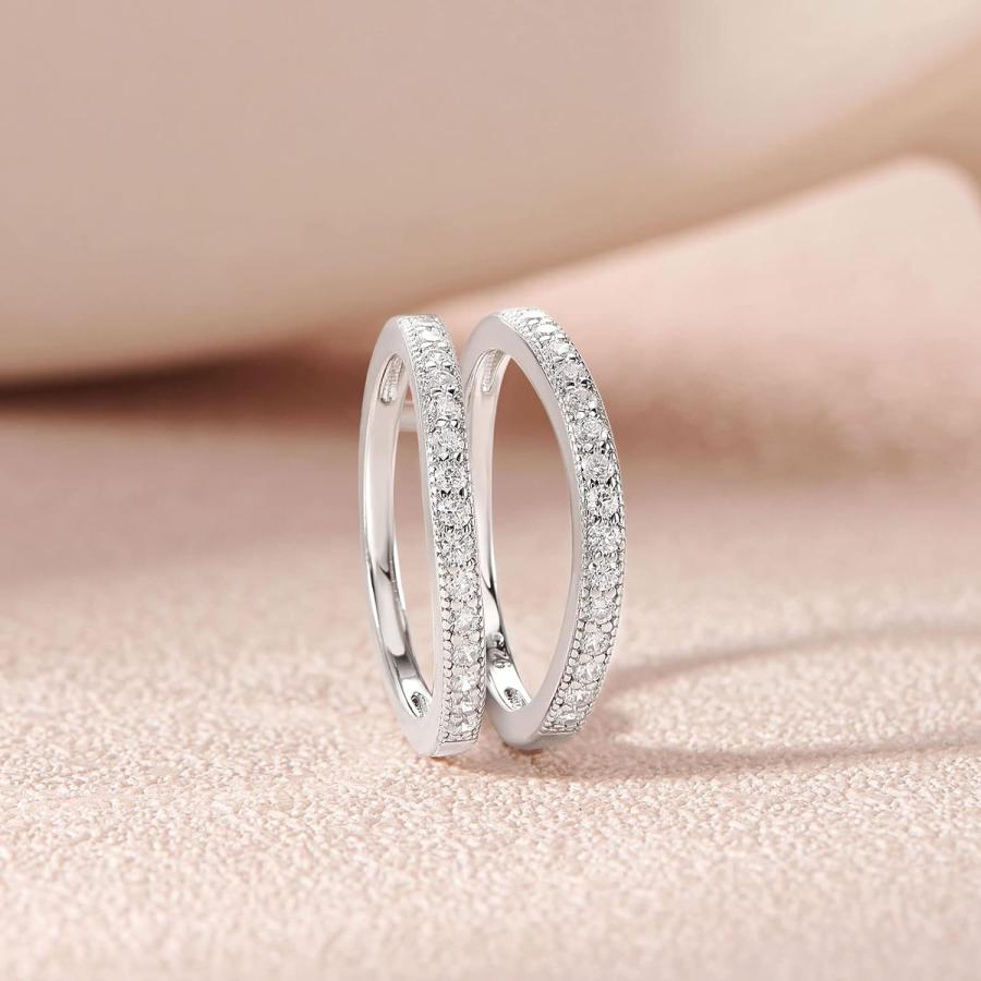 【並行輸入品】SHELOVES JEWELRY ユニ 大人用 シーラブ レディース 結婚指輪 リング エンハンサー ラウンド ホワイト AAAAA Cの画像
