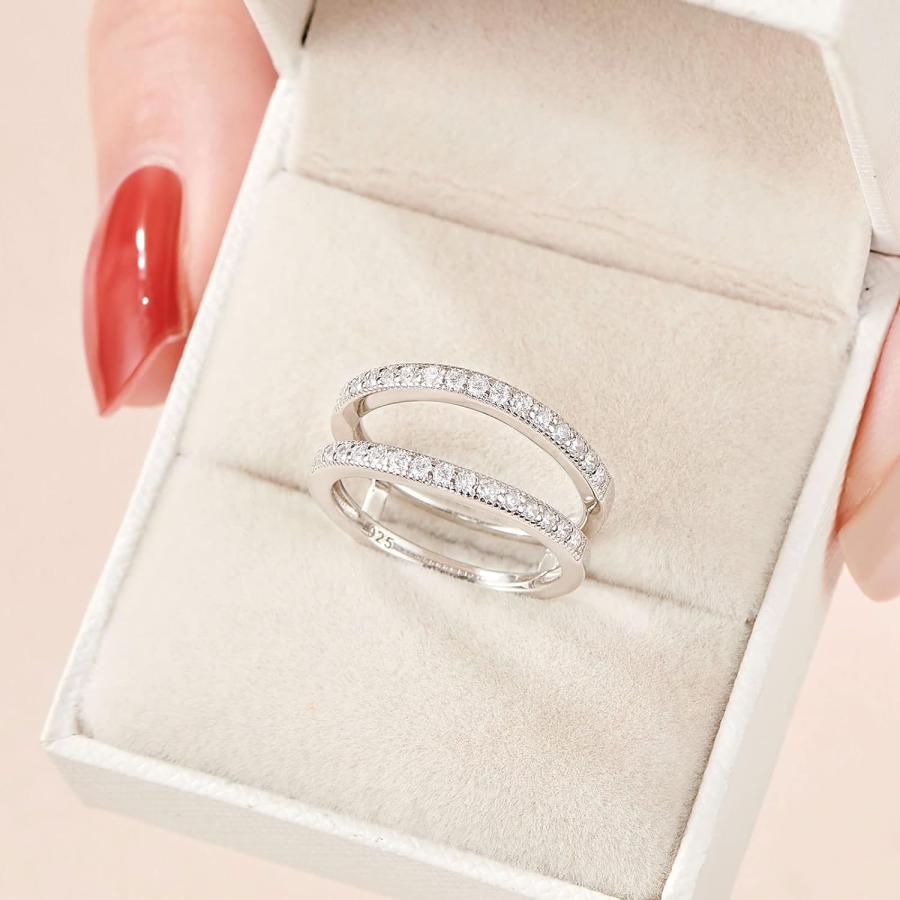 【並行輸入品】SHELOVES JEWELRY ユニ 大人用 シーラブ レディース 結婚指輪 リング エンハンサー ラウンド ホワイト AAAAA Cの画像