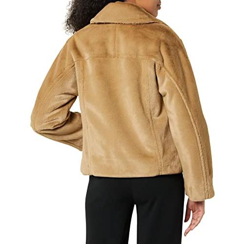 【並行輸入品】Vince Women's Faux Fur Trucker Jacket, Sand Shell, Extra Smallの画像
