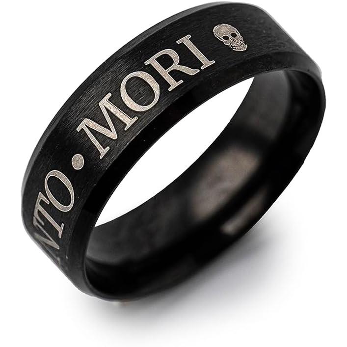 【並行輸入品】STOIC STORE UK Memento Mori リング - ストイックモメントモリリング ステンレススチールスカルリング - メの画像