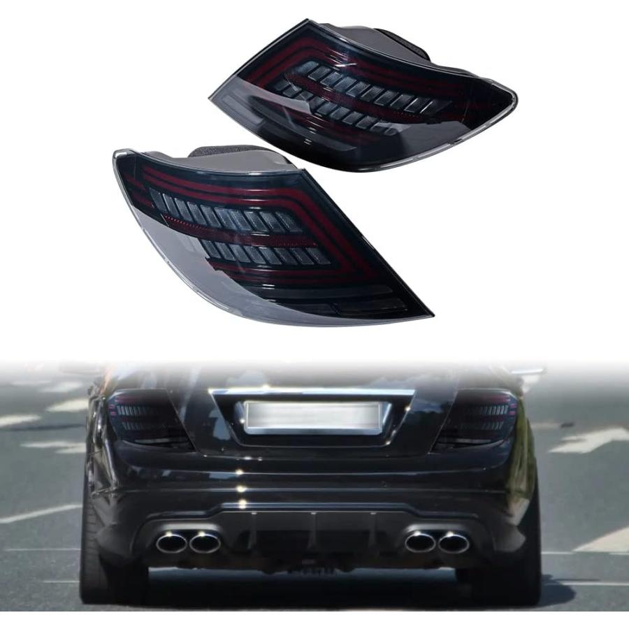 【並行輸入品】Astra Depot ペア LED テールライト ブレーキ ランニング ウインカー スモークレンズ MERCEDES-BENZ W20の画像