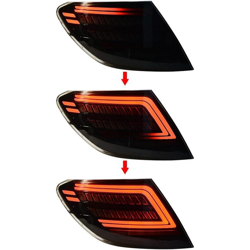 【並行輸入品】Astra Depot ペア LED テールライト ブレーキ ランニング ウインカー スモークレンズ MERCEDES-BENZ W20の画像