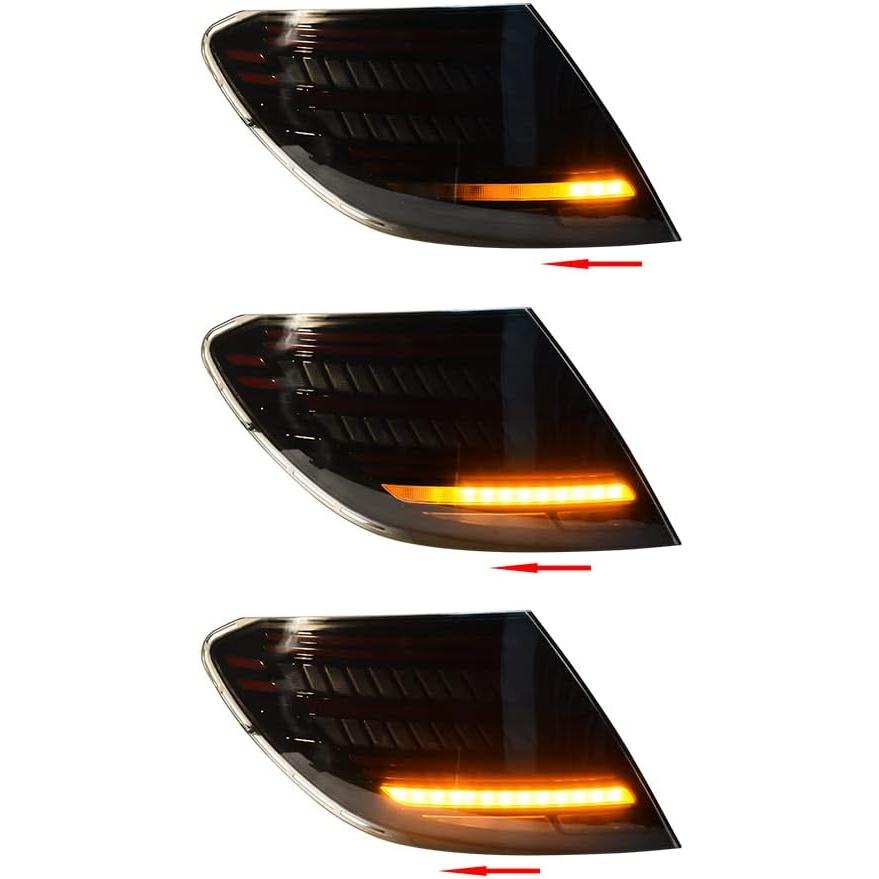 【並行輸入品】Astra Depot ペア LED テールライト ブレーキ ランニング ウインカー スモークレンズ MERCEDES-BENZ W20の画像