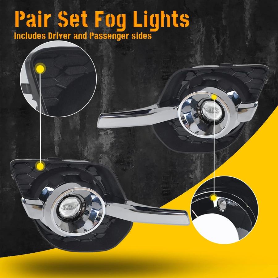 【並行輸入品】Fog Lights Replacement for 2010 2011 2012 2013 2014 2015 2016 Chevyの画像