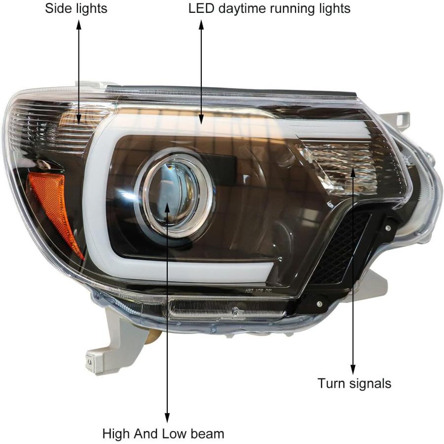 【並行輸入品】DNYSYSJ Headlight Assembly Compatible with 2012 2013 2014 2015 Tacom_3