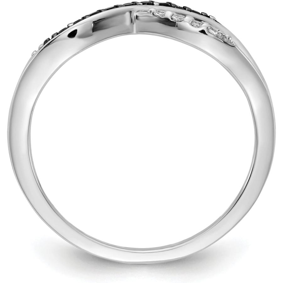 【並行輸入品】Avariah 14k White Gold w/Black and White Diamond Crisscross Ring - Rの画像