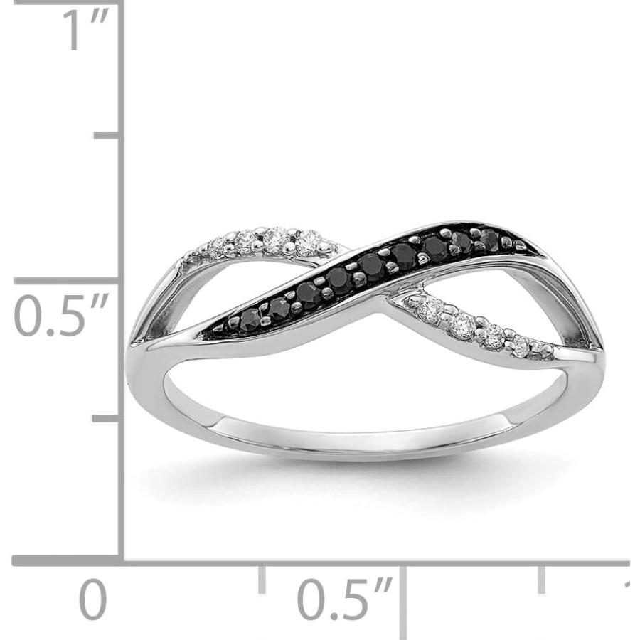 【並行輸入品】Avariah 14k White Gold w/Black and White Diamond Crisscross Ring - Rの画像