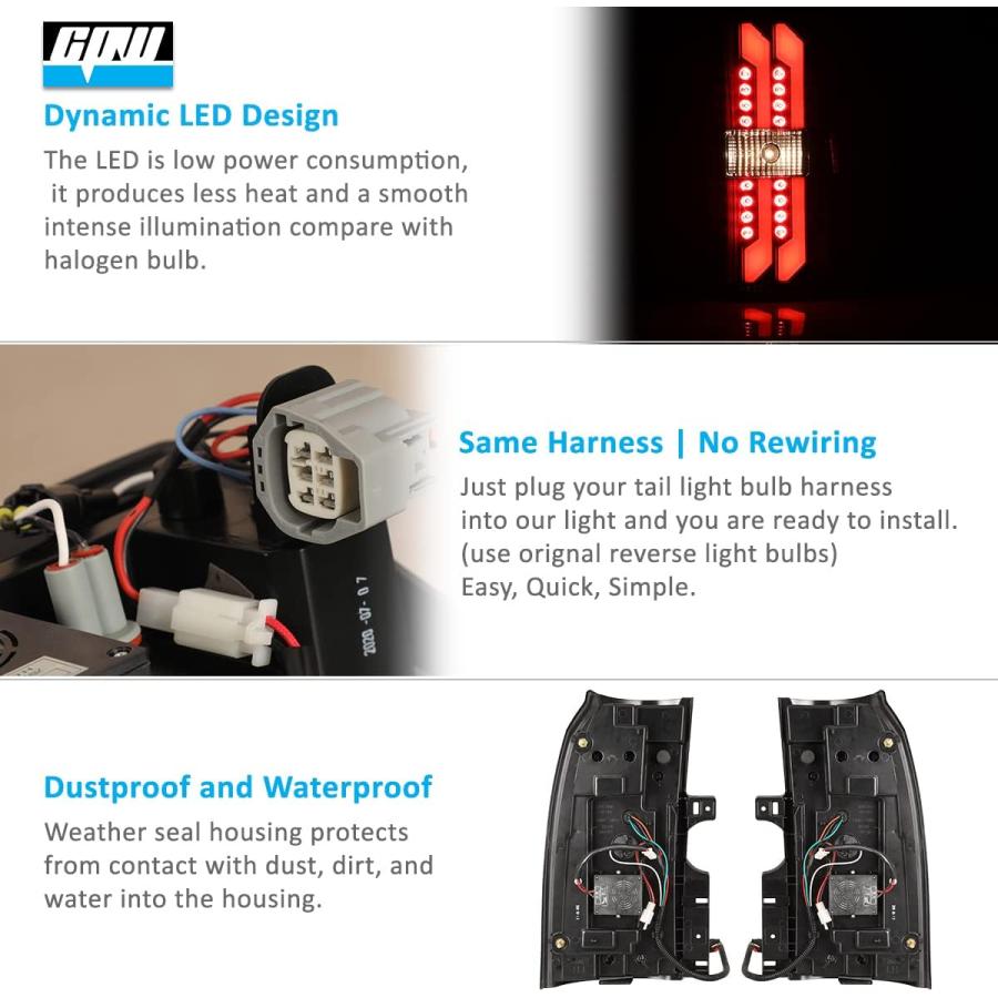 【並行輸入品】CPW LED Tail Lights Assembly for 2015-2018 Chevy Tahoe  15 16 17 18の画像