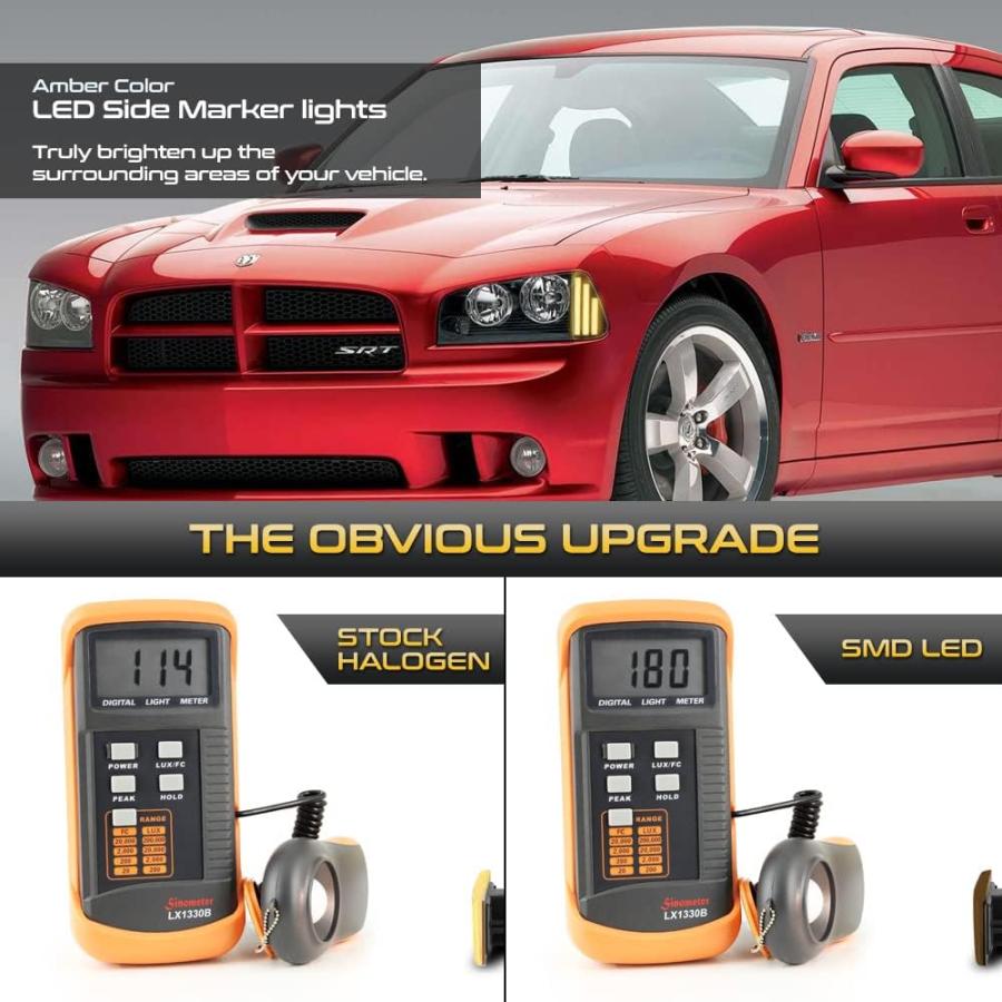 【並行輸入品】VIPMOTOZ Full LED Front Smoked Turn Signal Side Marker Lights Compatの画像