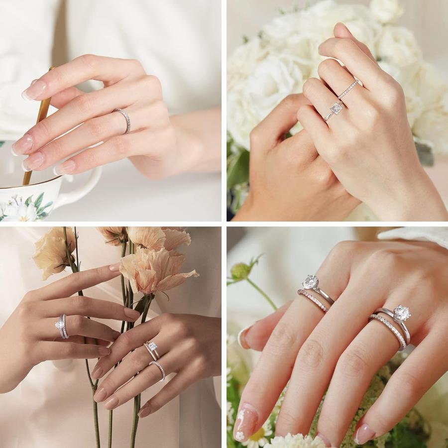 【並行輸入品】1.8mm モアッサナイト フルエタニティ 結婚指輪 女性用 0.55-0.7ct D カラー VVS1 クラリティ 人工ダイヤモンド_4