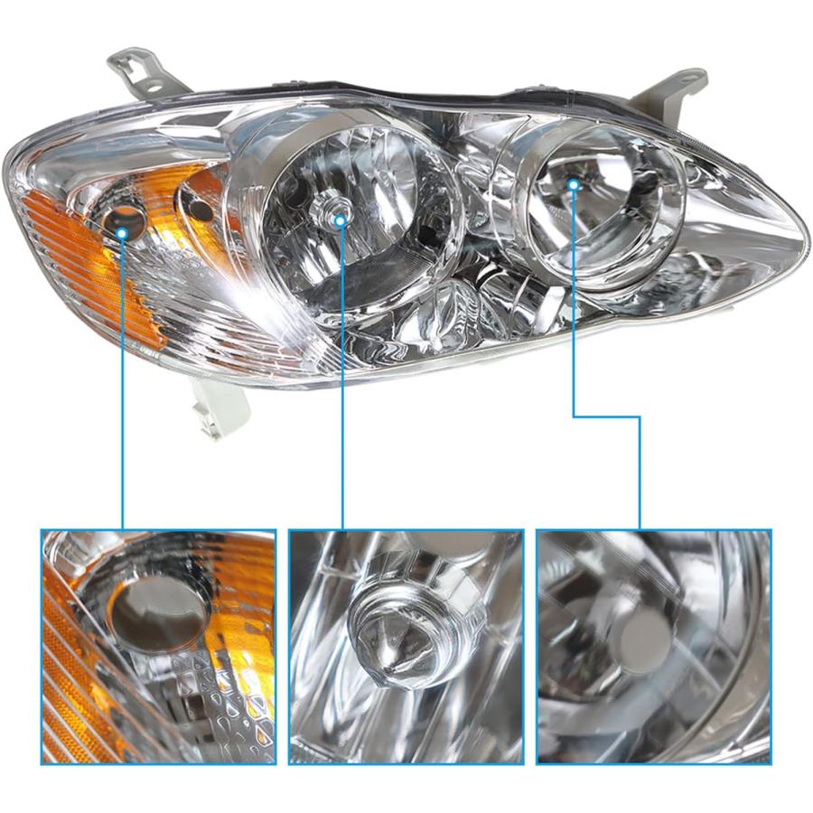 【並行輸入品】SEBLAFF TO2502154 TO2503154 ヘッドライトアセンブリ 左右交換用 2003 2004 2005 2006 20_3