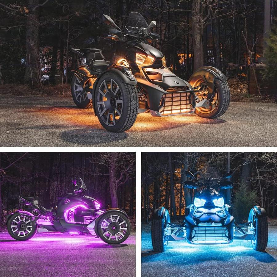 【在庫限り】 LEDGlow 20個 アドバンス ミリオンカラー LED オートバイ アクセント アンダーグロー照明キット Can-Am Ryker対応 - ブレーキライト機能 - 防水コントロール
