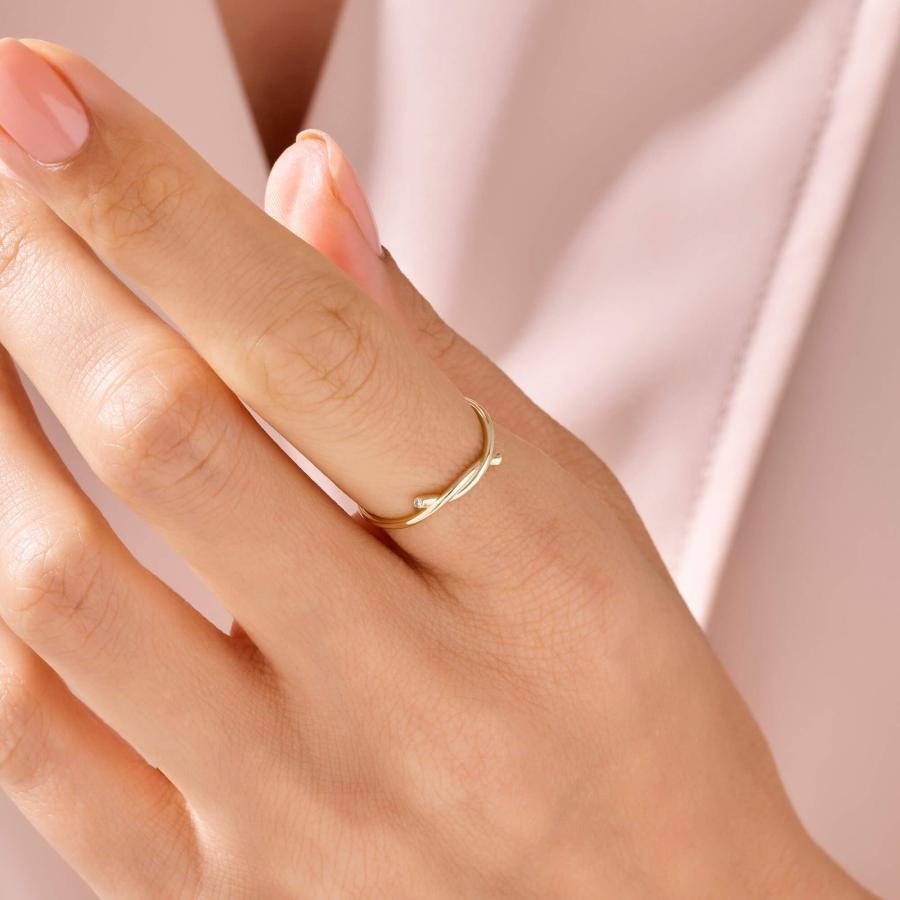 【並行輸入品】Norm Jewels 14k Solid Gold Knot Promise Rings for Women Dainty Sの画像