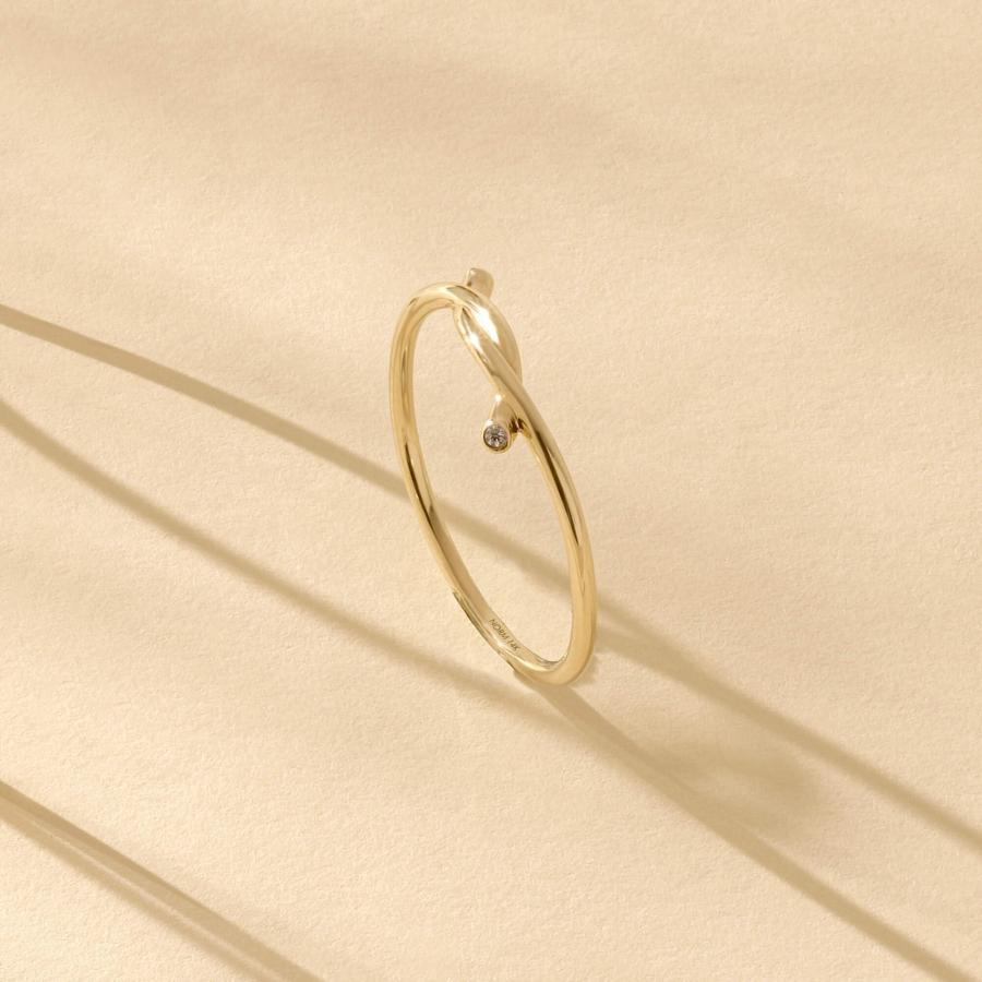 【並行輸入品】Norm Jewels 14k Solid Gold Knot Promise Rings for Women Dainty Sの画像