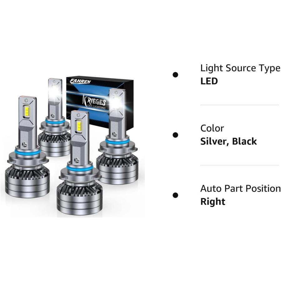 【並行輸入品】Krieges Fahren 9005/HB3 9006/HB4 LED電球コンボ 40000LM 600%明るさ 9005 9006コ_7