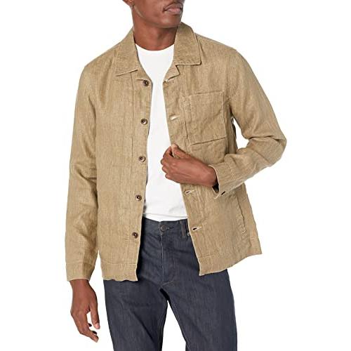 【並行輸入品】JOHN VARVATOS Men's Ricardo Inspired Utility Shirt Jacket, Butt,の画像