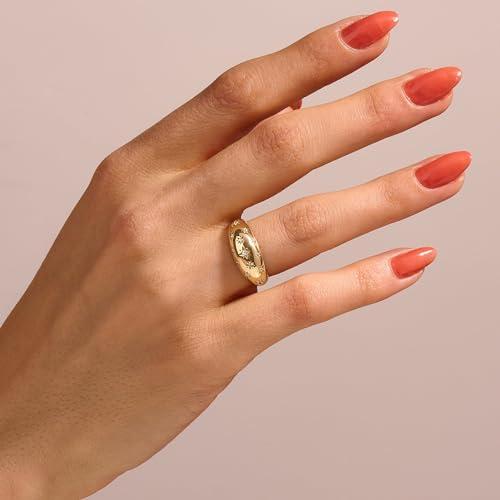 【並行輸入品】Norm Jewels 14k Gold Dome Statement Ring Chunky Rings for Womenの画像