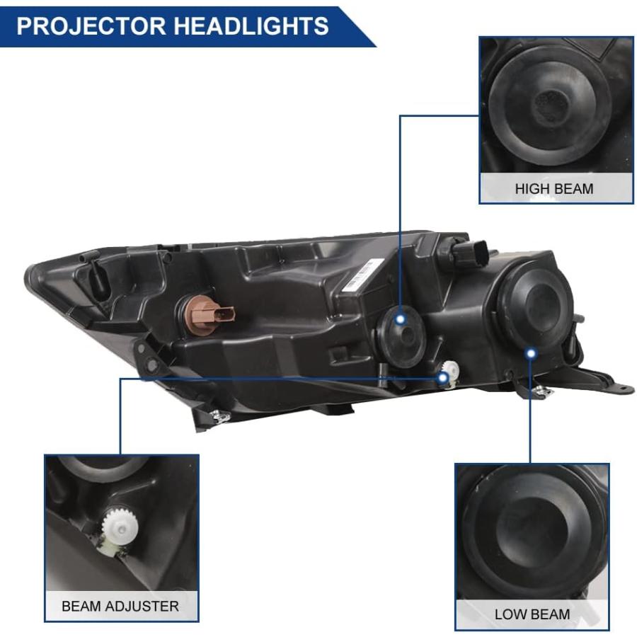 【並行輸入品】BoardRoad ヘッドライト ハロゲン ヘッドランプ 運転席側 ブラック ハウジング 2010 2011 2012 フォード フューの画像