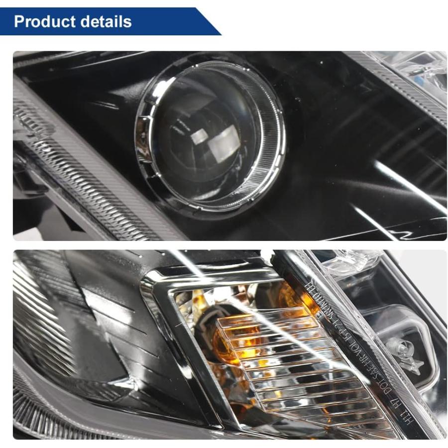 【並行輸入品】BoardRoad ヘッドライト ハロゲン ヘッドランプ 運転席側 ブラック ハウジング 2010 2011 2012 フォード フューの画像