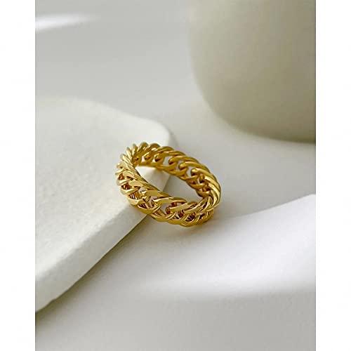 【並行輸入品】Jana Winkle 6mm ミニマリスト 18K ゴールド ステンレススチール リング レディース リンクチェーンリング フィ_7