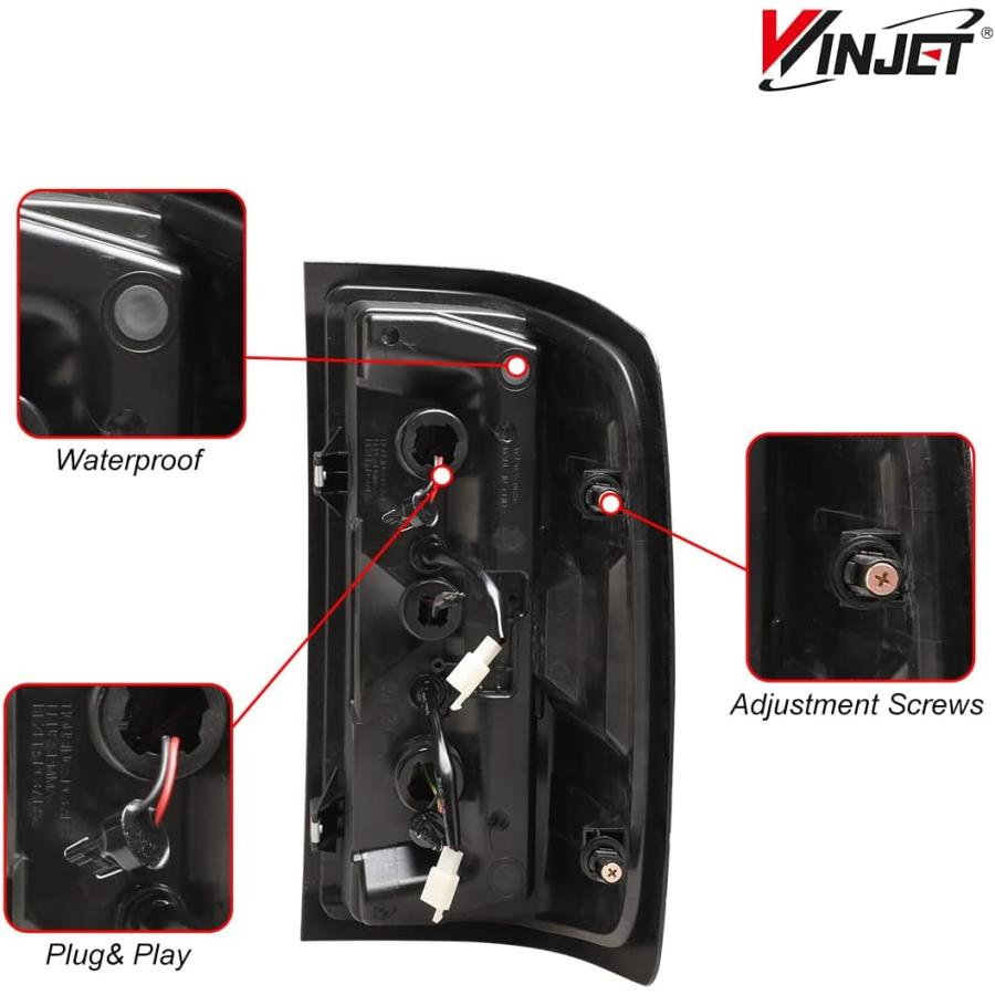 【並行輸入品】Winjet LEDテールライトアセンブリ 2014-2018 シボレー シルバラード1500 DRL LEDテールライト 15-18の画像
