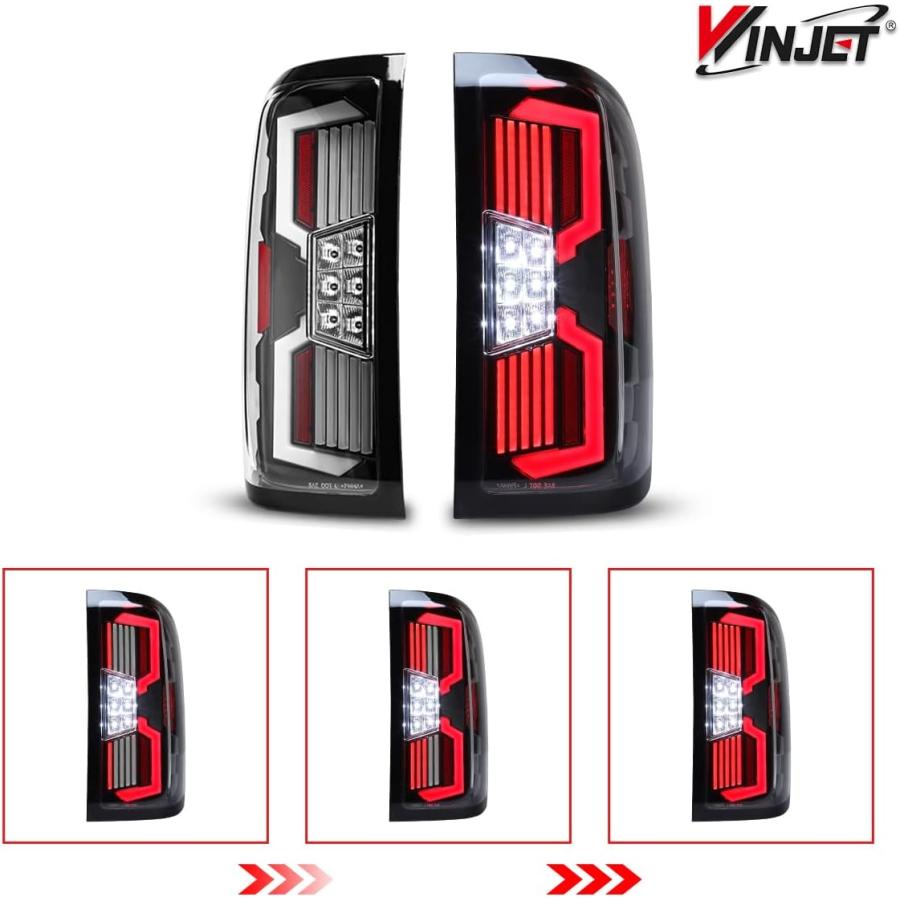 【並行輸入品】Winjet LEDテールライトアセンブリ 2014-2018 シボレー シルバラード1500 DRL LEDテールライト 15-18の画像