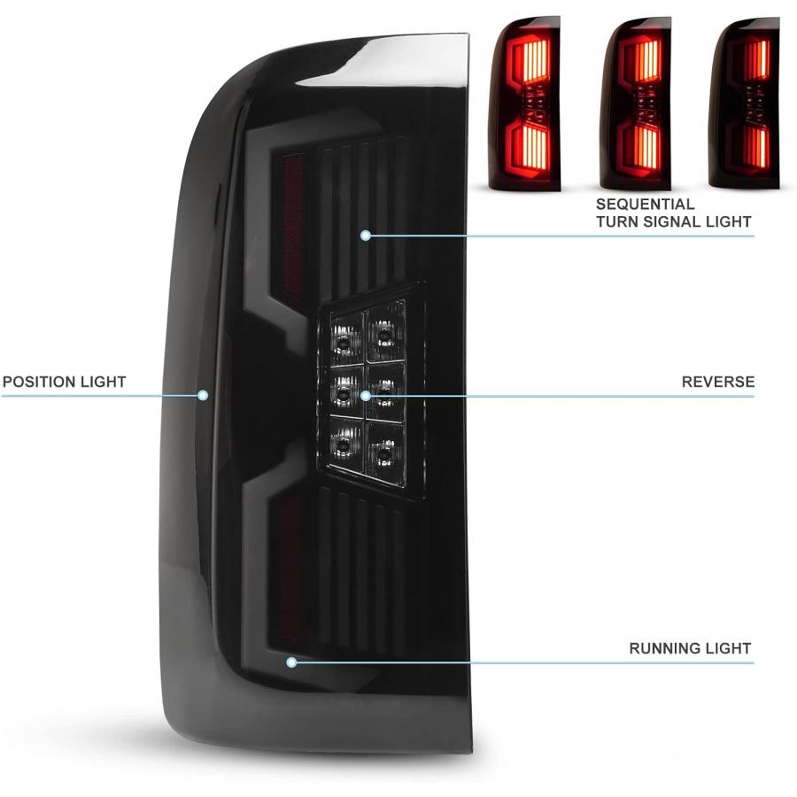 【並行輸入品】AUTOWIKI LEDテールライトアセンブリ 2014-2018 シボレー シルバラード 1500 LEDダイナミックウィンカーライト_4
