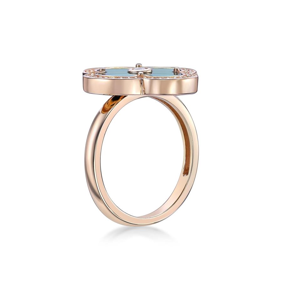【並行輸入品】Lavari Jewelers マラカイト、ブラックオニキスまたはマザーオブパールとキュービックジルコニアフラワーリング レディーの画像