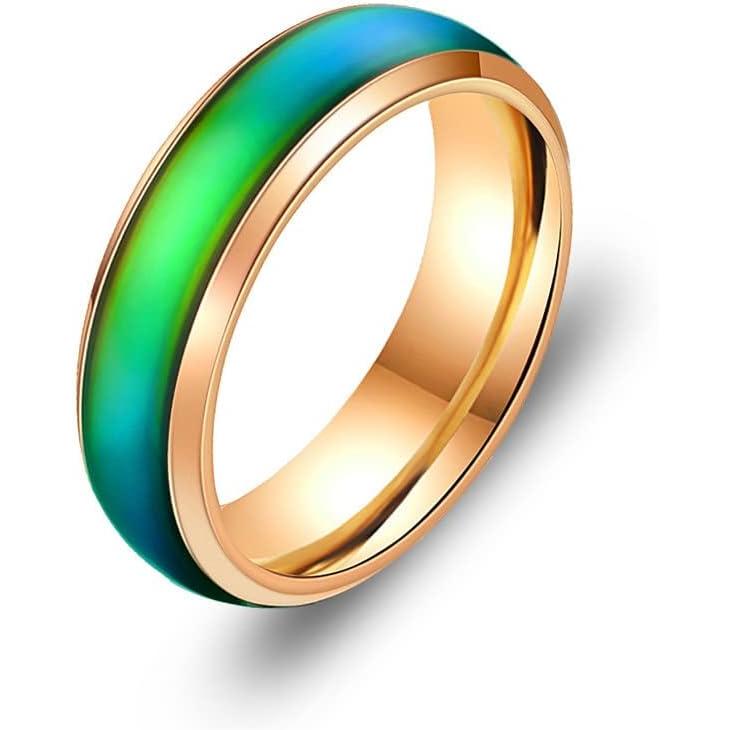 セール安い LiFashion Personalized Mood Ring for Him Her Custom Temperature Sensative Ring Name Engraved Finger Band Stainless Steel Color Changing Wedding Ban