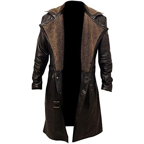 【並行輸入品】german ww2 trench coat USC Men's Classic Trend Fur Collar Warm Cの画像