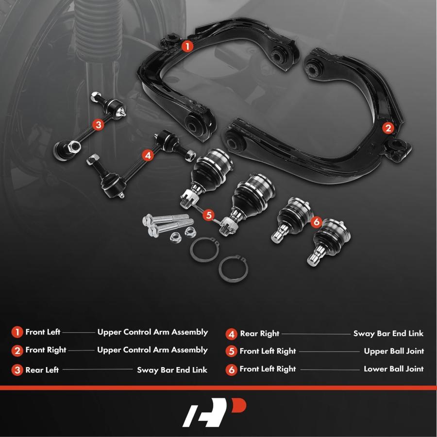 【並行輸入品】A-Premium Set of 8  Front Upper Control Arm  Upper Lower Ball Joint_1